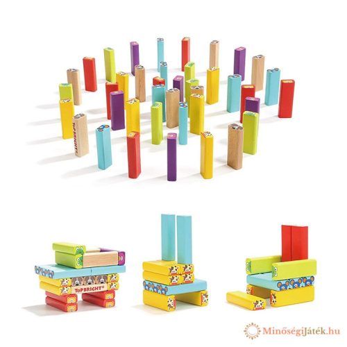 Színes állatfigurás leboruló torony