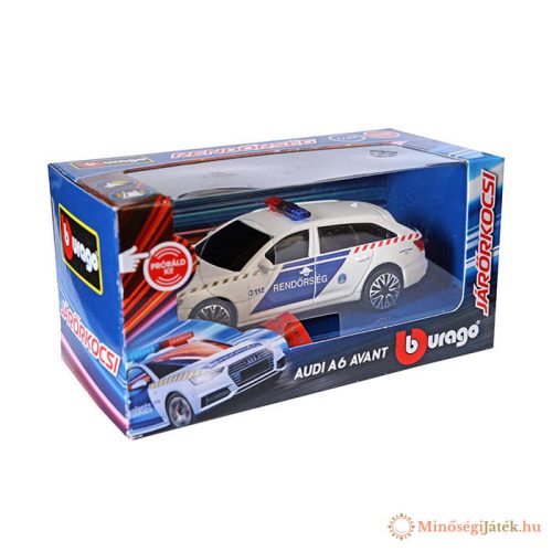Bburago Audi A6 szirénázó magyar rendőrautó 1:43