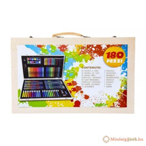 Rajz és festő készlet (180 db-os) fa táskában XXL