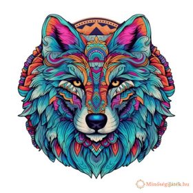 Puzzle, fa – 150 db-os – A4 méretű színes farkas