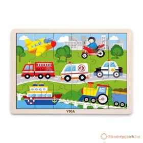 Puzzle, fa – 24 db-os – Járművek